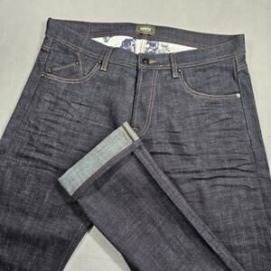 Barbour International Workwear Selvedge Jeans Men 36x32 (Fits 36x34.5) Dark Wash